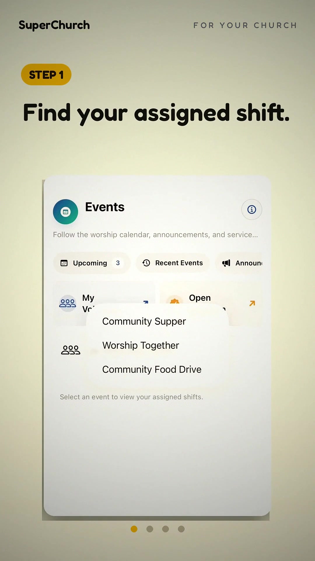 Volunteers and check-in in SuperChurch